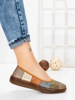 Balerini Dama din piele naturala 2211-1 APRICOT-GREEN | BERLINER