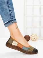 Balerini Dama din piele naturala 2211-1 BLACK-GREEN | BERLINER