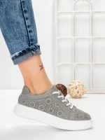Pantofi Casual Dama din piele naturala KD87983 GREY | BERLINER
