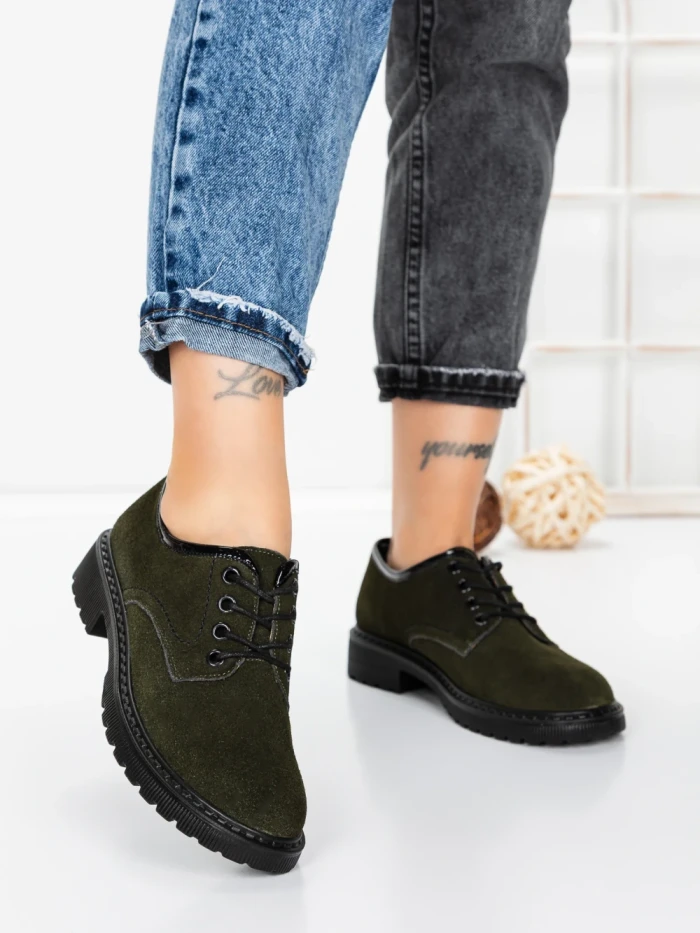 Pantofi Casual Dama din piele naturala 3218H01 GREEN | FORMAZIONE