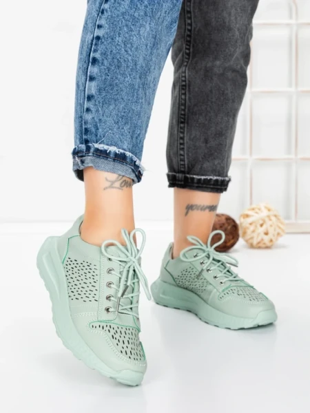Pantofi Casual Dama din piele naturala K250-1 GREEN | GALLOP