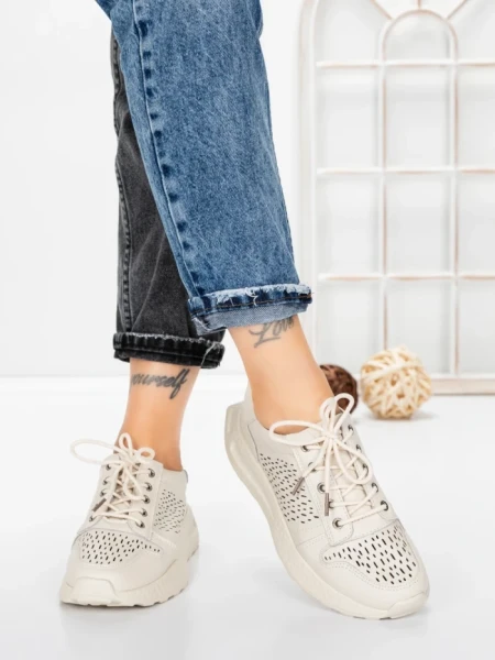 Pantofi Casual Dama din piele naturala K250-1 CREAM | GALLOP