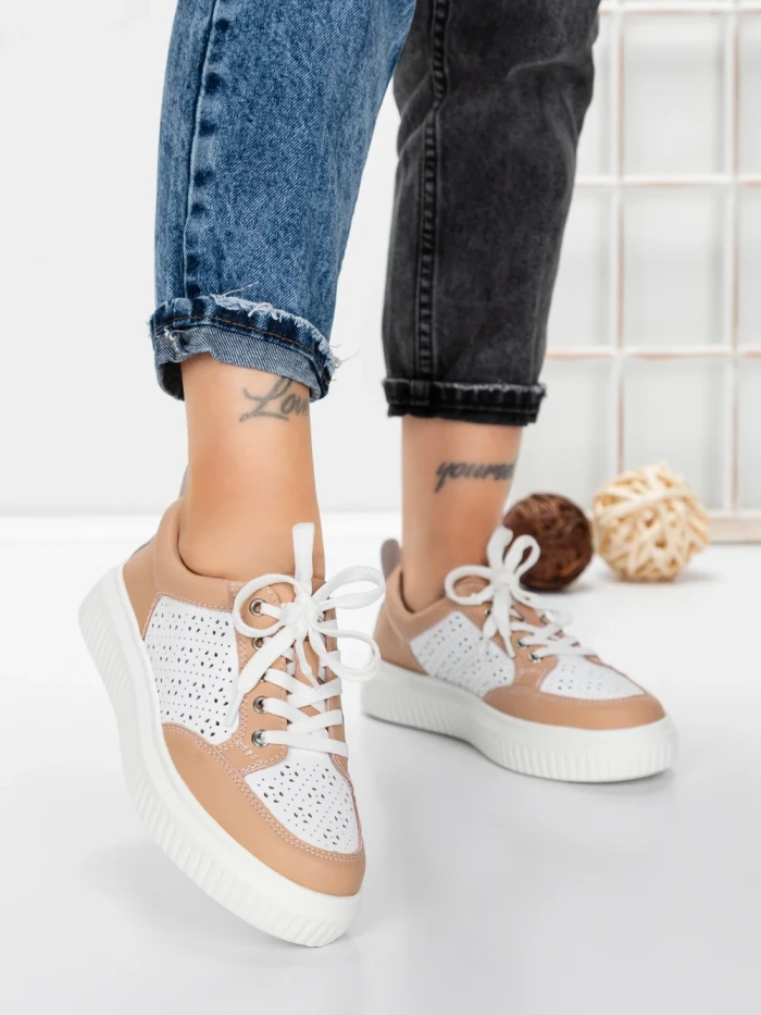 Pantofi Casual Dama din piele naturala KD87982 PINK | GALLOP