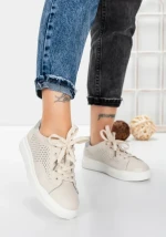 Pantofi Casual Dama din piele naturala KD87981 CREAM | BERLINER