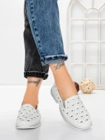 Balerini Dama din piele naturala K242-4 WHITE | GALLOP