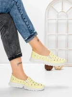 Balerini Dama din piele naturala K242-4 YELLOW | GALLOP