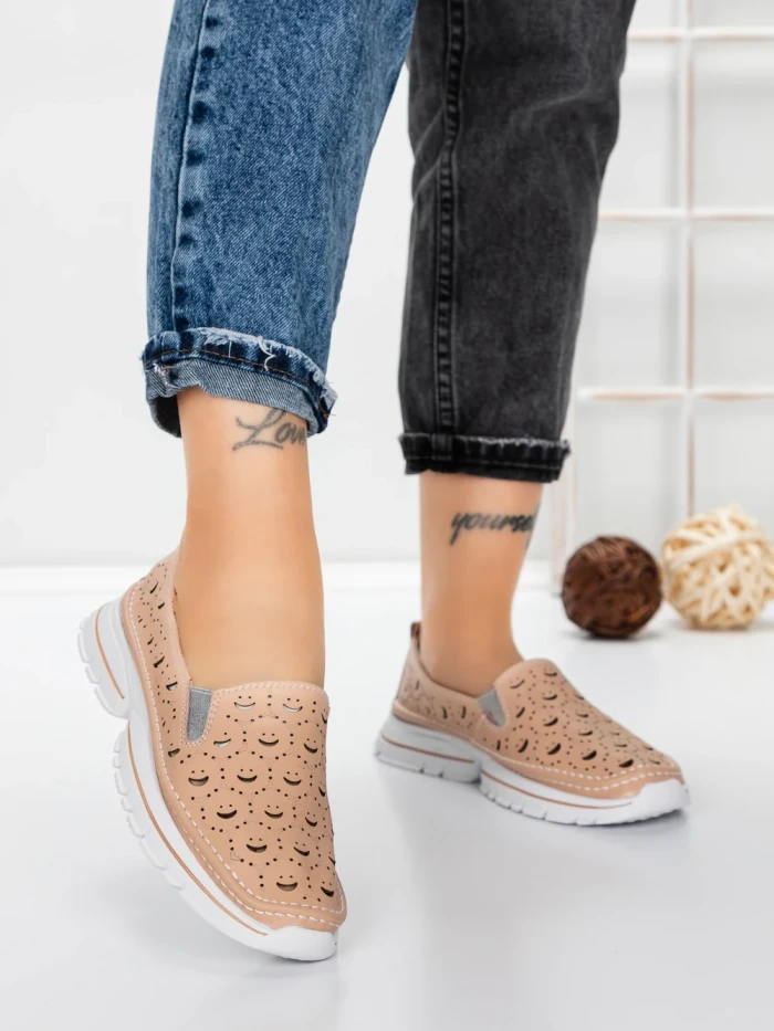 Balerini Dama din piele naturala K242-4 PINK | GALLOP