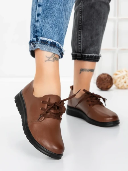 Pantofi Casual Dama din piele naturala 231151 BROWN | GALLOP
