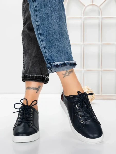 Pantofi Casual Dama din piele naturala K243-1 DARK BLUE | GALLOP