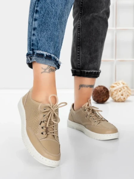 Pantofi Casual Dama din piele naturala K251-1 APRICOT | GALLOP