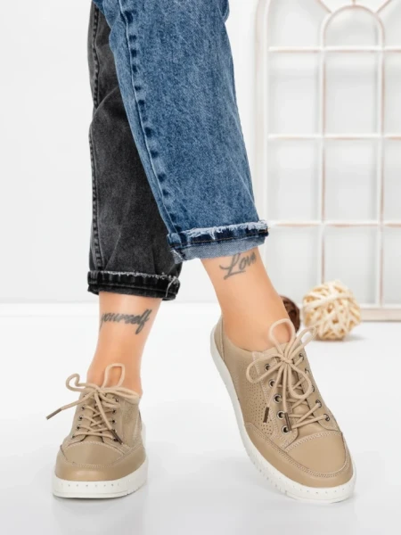 Pantofi Casual Dama din piele naturala K251-1 APRICOT | GALLOP