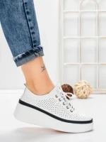 Pantofi Casual Dama din piele naturala K244-1 WHITE | GALLOP
