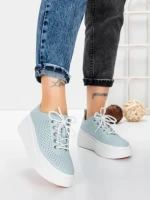 Pantofi Casual Dama din piele naturala K244-1 LIGHT BLUE | GALLOP