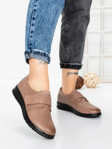 Pantofi Casual Dama din piele naturala 1753Q12 CAMEL | STEPHANO