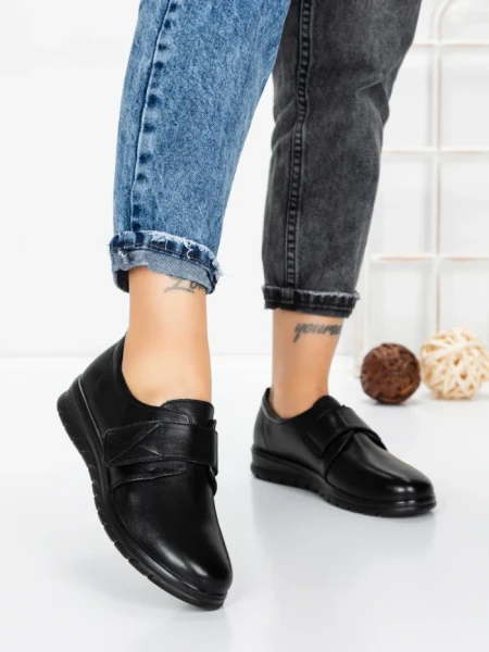 Pantofi Casual Dama din piele naturala 1753Q12 BLACK | STEPHANO
