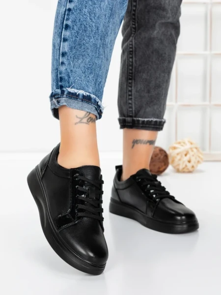 Pantofi Casual Dama din piele naturala 3113Q02 BLACK | STEPHANO