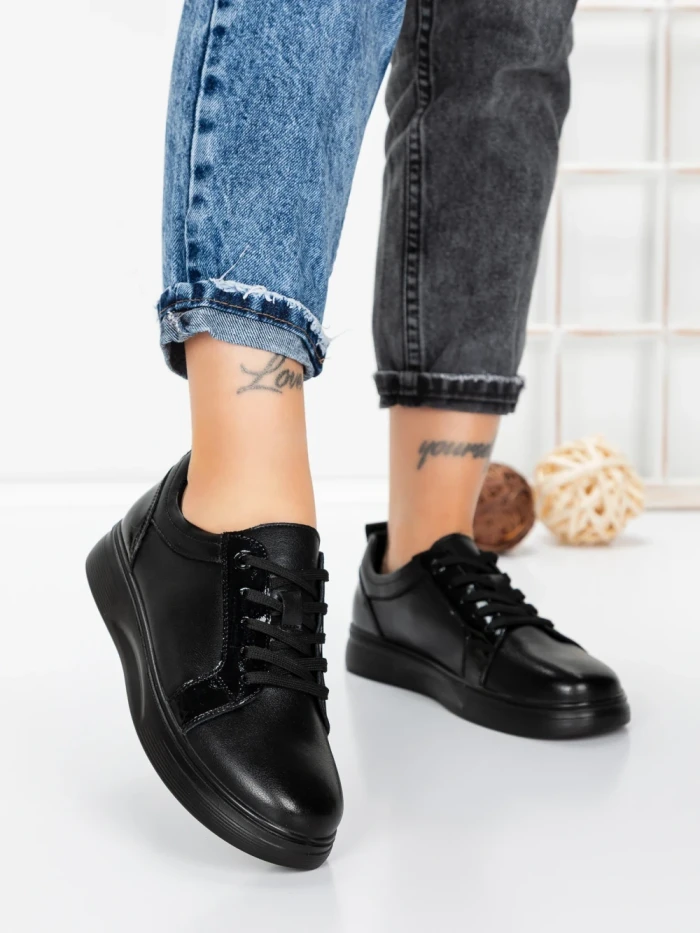 Pantofi Casual Dama din piele naturala 3113Q02 BLACK | STEPHANO