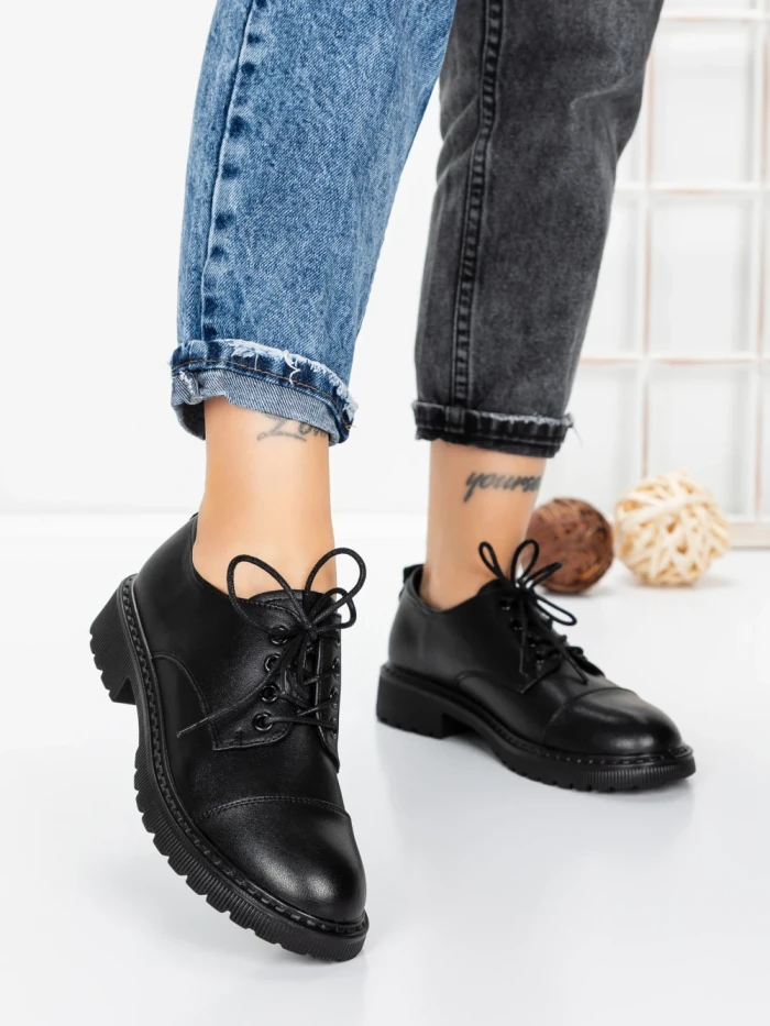 Pantofi Casual Dama din piele naturala 3218Q05 BLACK | BERLINER