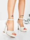 Sandale Dama cu Toc Subtire 5LO15 WHITE | MEI