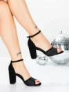Sandale Dama cu Toc Gros 5XKK93 BLACK | MEI