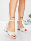 Sandale Dama cu Toc Gros 5XKK93 WHITE | MEI