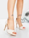 Sandale Dama cu Toc Subtire 5XKK105 LIGHT BEIGE | MEI
