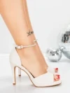 Sandale Dama cu Toc Subtire 5XKK105 LIGHT BEIGE | MEI