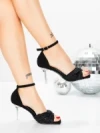 Sandale Dama cu Toc Subtire 5XKK110 BLACK | MEI