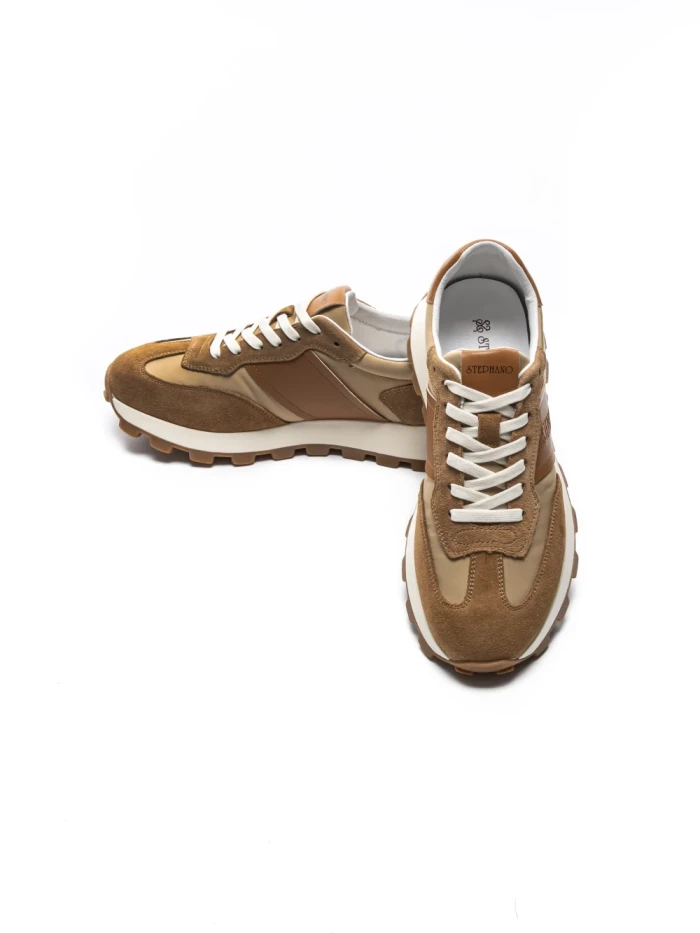Pantofi Sport Barbati din piele naturala 68010 KHAKI | STEPHANO