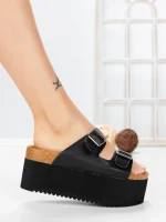 Papuci Dama cu Platforma 9548N NEGRO | STEPS HIGHER