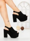 Sandale Dama cu Toc Gros si Platforma 8263N NEGRO | STEPS HIGHER