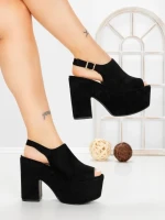 Sandale Dama cu Toc Gros si Platforma 8263N NEGRO | STEPS HIGHER