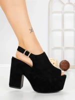 Sandale Dama cu Toc Gros si Platforma 8263N NEGRO | STEPS HIGHER