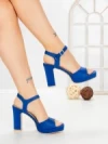 Sandale Dama cu Toc Gros si Platforma JJ23-18 ROYAL BLUE | FESTISIMO