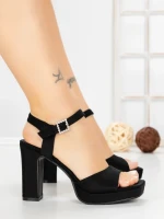 Sandale Dama cu Toc Gros JJ23-18 BLACK | FESTISIMO
