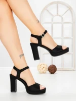 Sandale Dama cu Toc Gros JJ23-18 BLACK | FESTISIMO