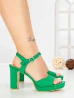 Sandale Dama cu Toc Gros JJ23-18 GREEN | FESTISIMO