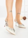 Pantofi Stiletto 13GB-22 SILVER | CINK ME