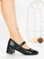 Pantofi cu Toc Gros VJ01-3 BLACK | CINK ME