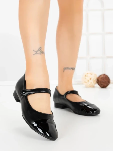 Pantofi cu Toc Gros VJ01-2 BLACK | CINK ME