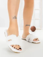 Papuci Dama cu Talpa Joasa LB510-109 WHITE | CINK ME