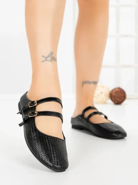 Papuci Dama cu Talpa Joasa PS888-33 BLACK | CINK ME