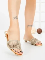 Papuci Dama cu Talpa Joasa Y05P-16 GOLD | CINK ME