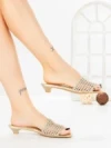 Papuci Dama cu Talpa Joasa Y05P-16 GOLD | CINK ME