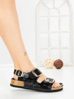 Sandale Dama cu Talpa Joasa LH775 BLACK | CINK ME