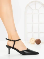 Sandale Dama cu Toc Subtire LE129-8 BLACK | CINK ME