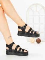 Sandale Dama cu Platforma 98-142 BLACK | VIVIRICH