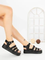 Sandale Dama cu Platforma 98-142 BLACK | VIVIRICH