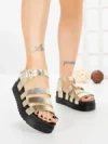 Sandale Dama cu Platforma 98-142 GOLD | VIVIRICH
