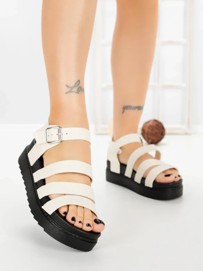 Sandale Dama cu Platforma 98-142 BEIGE | VIVIRICH